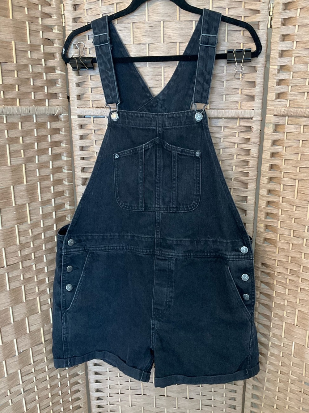 Old Navy Black Denim Shortalls - Picture 2 of 10